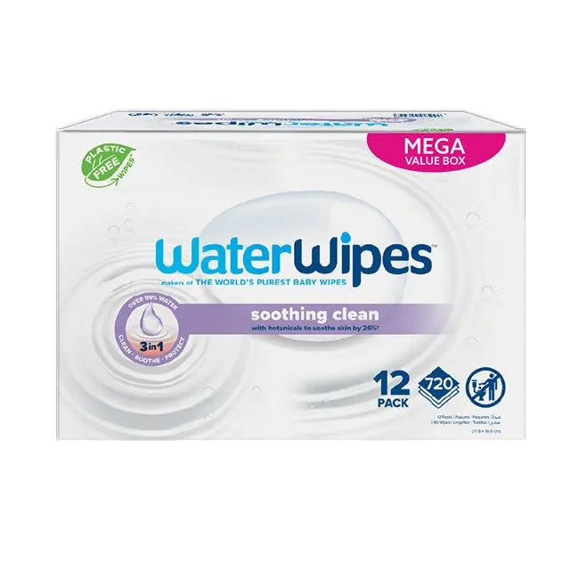 WaterWipes Verzachtende Reinigende Doekjes Voordeeldoos (576 doekjes) Happy Earth