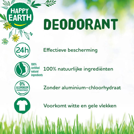 100% Natuurlijke Deodorant 100% effectieve bescherming – Happy Earth