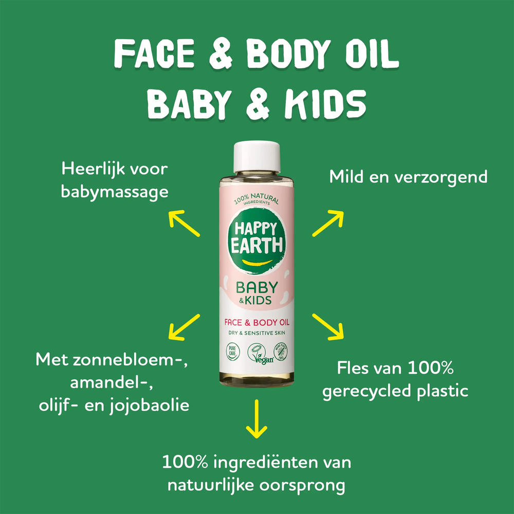 
                  
                    Gezicht & Lichaam Olie Baby & Kids Happy Earth
                  
                