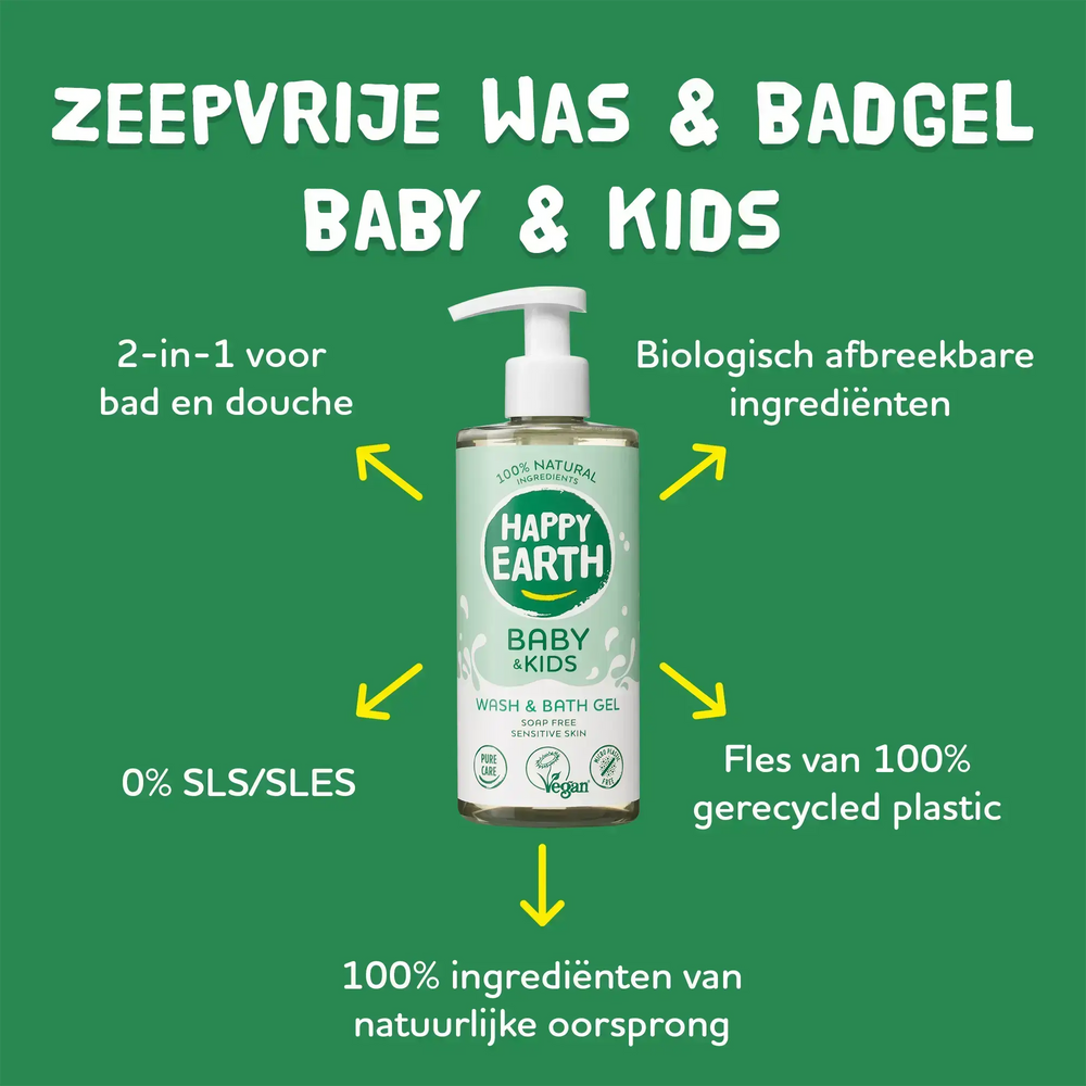 
                  
                    Mini Zeepvrije Was & Badgel Baby & Kids 100 ml Happy Earth
                  
                