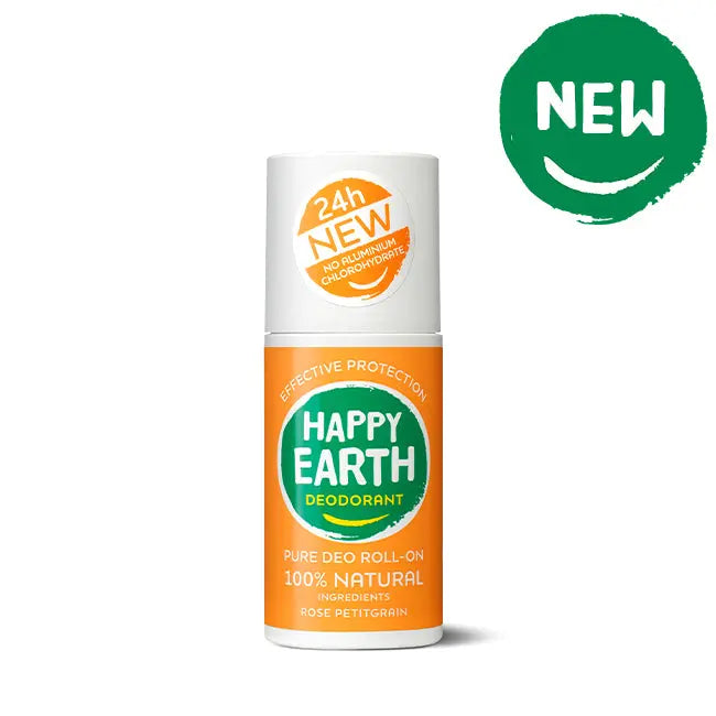 Natuurlijke Deodorant Roller Rose Petitgrain Happy Earth