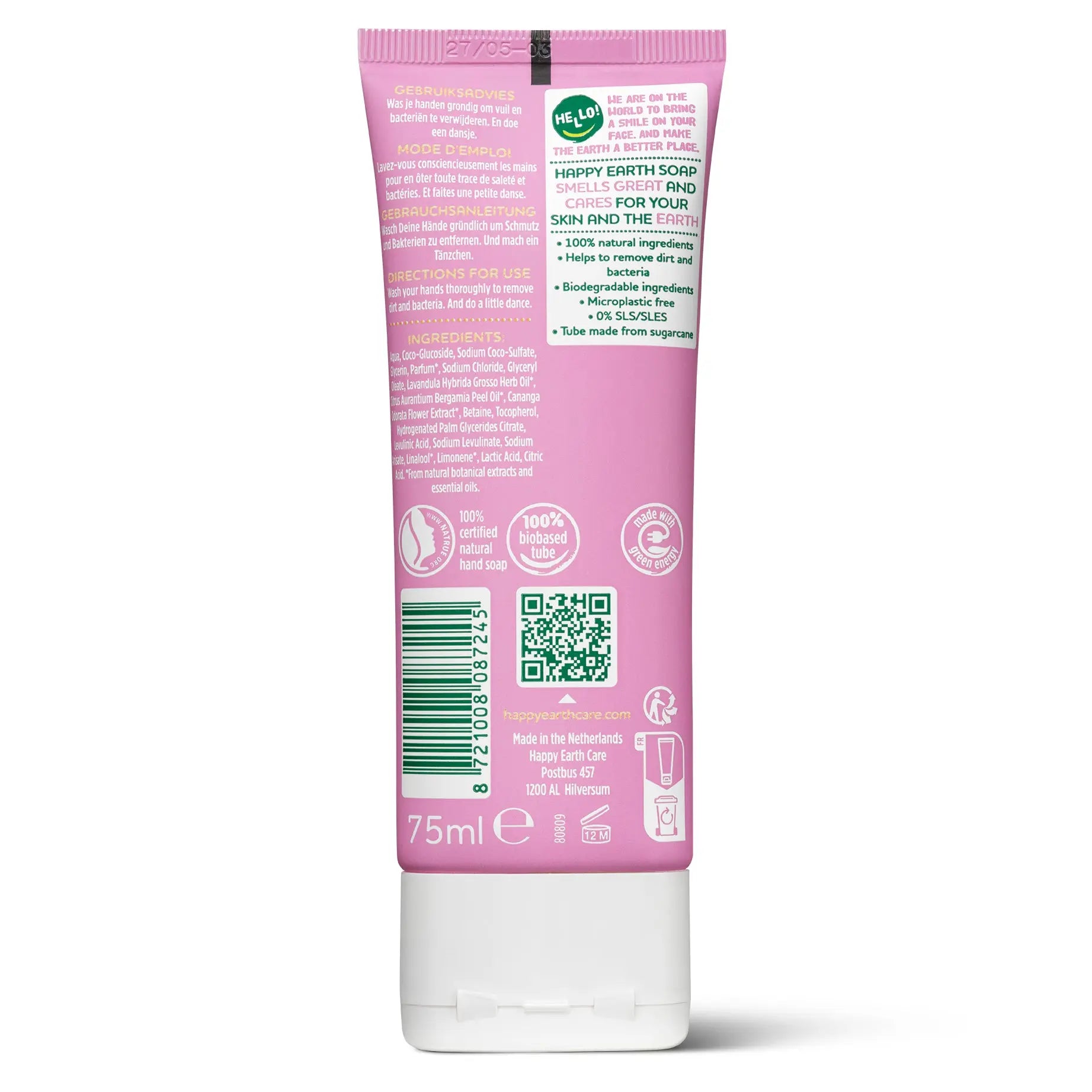 Happy Earth Natuurlijke Handzeep Lavender Ylang 300ml
