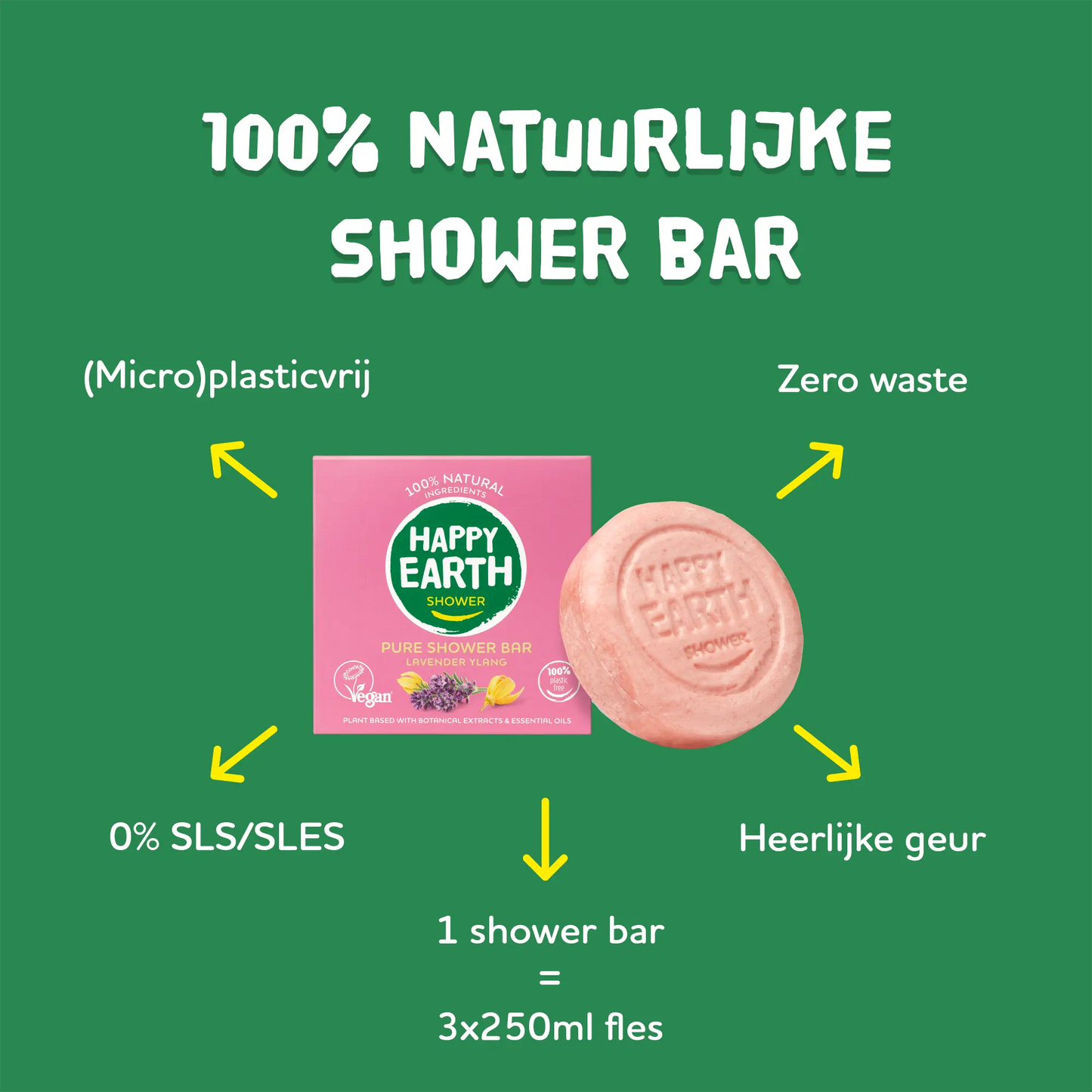 
                  
                    Plasticvrije Shower Bar Lavender Ylang Happy Earth
                  
                