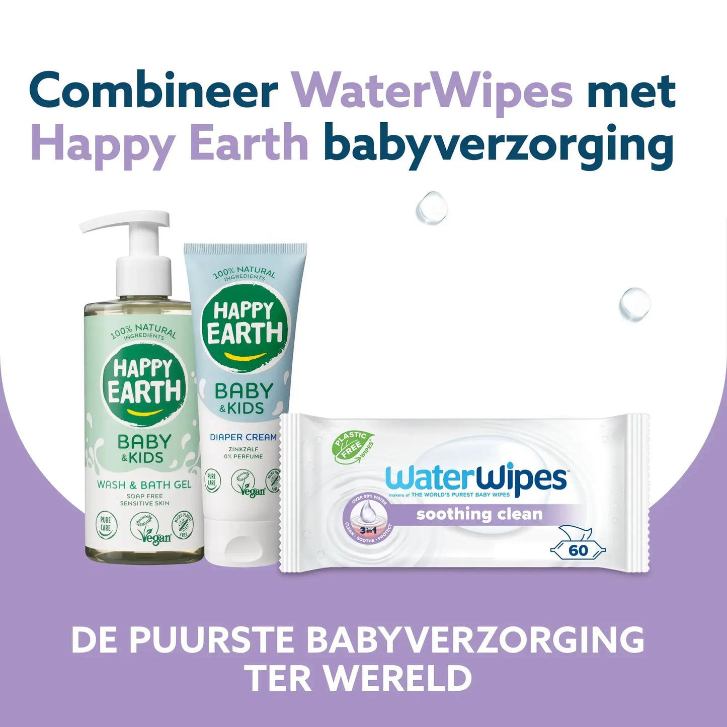 
                  
                    WaterWipes Verzachtende Reinigende Doekjes (48 Doekjes) Happy Earth
                  
                