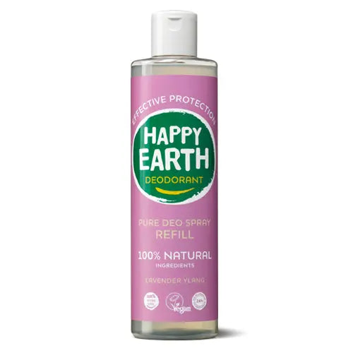 Happy Earth Natuurlijke Deodorant Spray navulverpakking Lavender Ylang 300ml Happy Earth